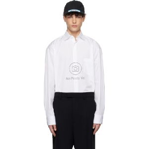 VETEMENTS 화이트 노 포스트 클래식 셔츠 251669M192007