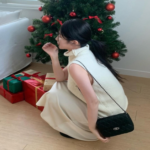 질스튜어트 안나 스몰 퀼팅체인 크로스백_JLBA5E000BK