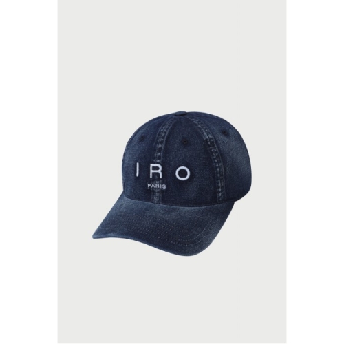 IRO MEN TROYES 로고 자수 워시드 데님 볼캡_IXRAS25701BUX