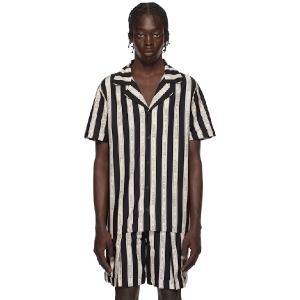 발망 블랙 베이지 리본 셔츠 251251M192007