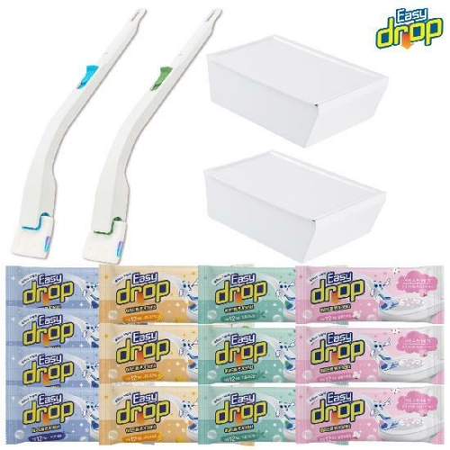 이지드롭 변기크리너 핸들 2개 + 리필 12개입 13개 + 보관케이스 2개 + 체험분 12개입