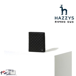 헤지스 남성 로고패턴 소가죽 중지갑 HJWA5E836BK