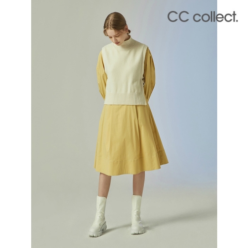 씨씨콜렉트 터틀넥 니트 베스트 레이어 원피스 YEC231PSE022