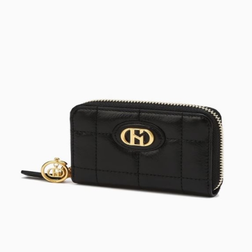 헤지스 블랙 퀼팅 가죽 지퍼 카드지갑 HIHO5E755BK