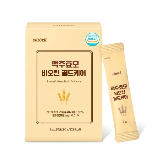 비웰 맥주효모 비오틴 골드케어 30포