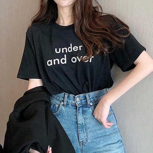 데일리룩 IXHIX3EY_4B 쇼핑몰 베이직 레터링 반팔티