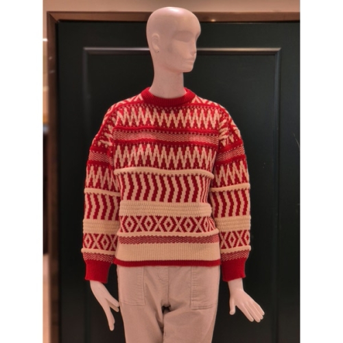 르니앤맥코이 MM01KN710FJX 볼륨 기하학 패턴 라운드 니트 MM01KN710FJX