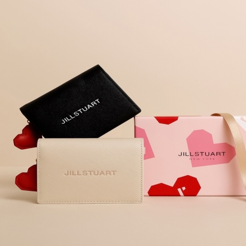 질스튜어트 로고 포인트 소가죽 반지갑 JAWA5E301BK