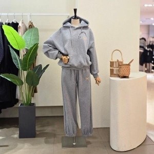 포커스 리본 기모 후드티 조거 팬츠 셋업 FW4L9ST5045