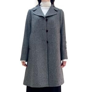 비꼴리끄 여성 울 해링본 자수 하프 코트 B244WH3090