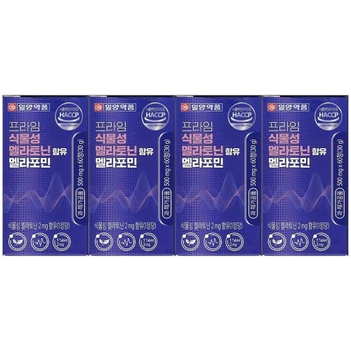  일양약품 프라임 식물성 멜라토닌 함유 멜라포민 500mg 60정 [4개]