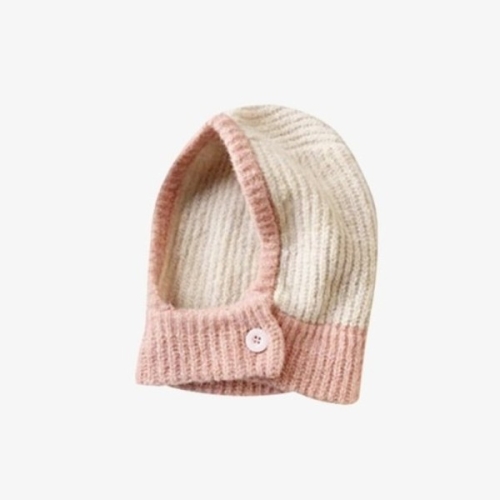 트윈스파파 배색 컬러 여성 겨울 패션 방한 니트 바라클라바 P0000SZB