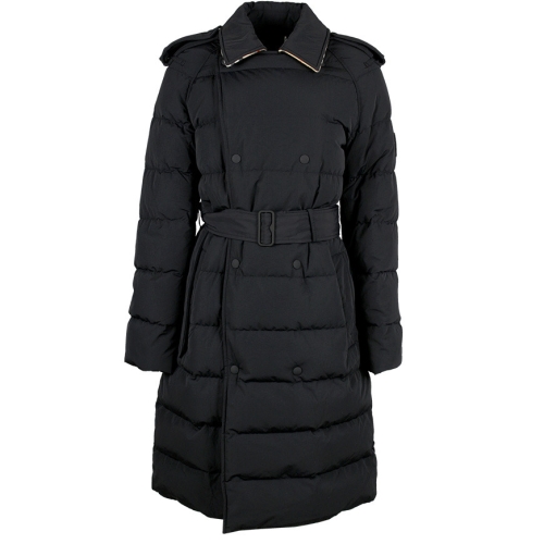 버버리 여성 블랙 미드 렝스 퍼퍼 구스 다운 자켓 8097869