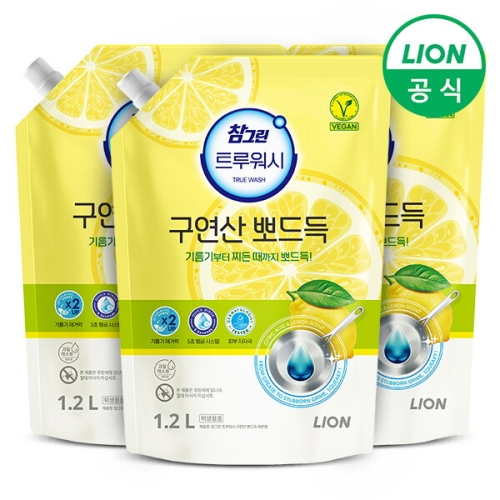 참그린 트루워시 구연산 뽀드득 레몬향 리필 1.2L