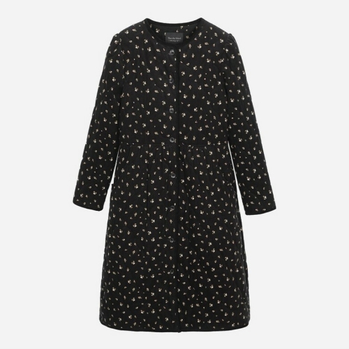 써스데이아일랜드 여성 플라워 코듀로이 퀼팅 배색 코트 T248MCT236W