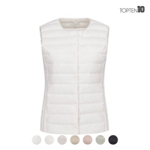 탑텐 여성 리얼라이트 구스 크루넥 베스트 A_MSC5VP2552