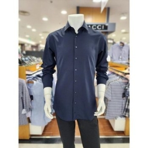 바찌 이천일아울렛 폴리 스판 솔리드 네이비 슬림핏 긴소매 셔츠 VD1N3BS112 NO