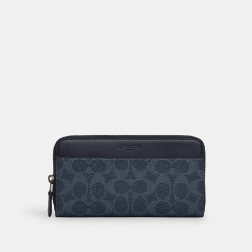 코치 아코디언 월렛 시그니처 캔버스 CY405-QBN2V 도미니엄/미드나잇
