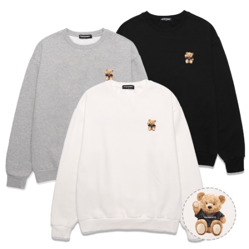 MINI SITTING BEAR 오버핏 맨투맨 VNDTS109