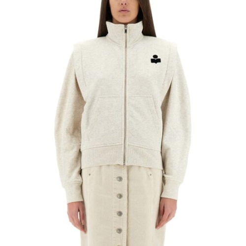 이자벨마랑 하이 넥 리브 헴 스웨트셔츠 SW0159FA A1M07E