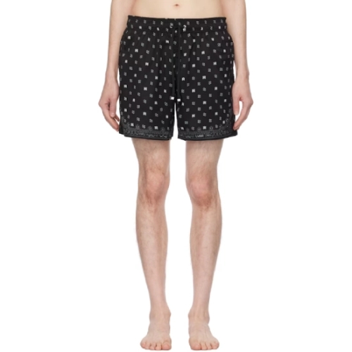 아미리 블랙 MA 페이즐리 스윔 쇼츠 251886M208007