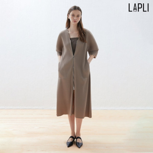 라플리 여성 투웨이 집업 브이넥 원피스_LPOPF023001