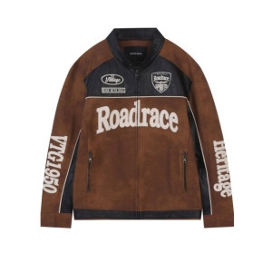 버커루 남자에코레더 스웨이드 배색 라이더 자켓_B251LI151P