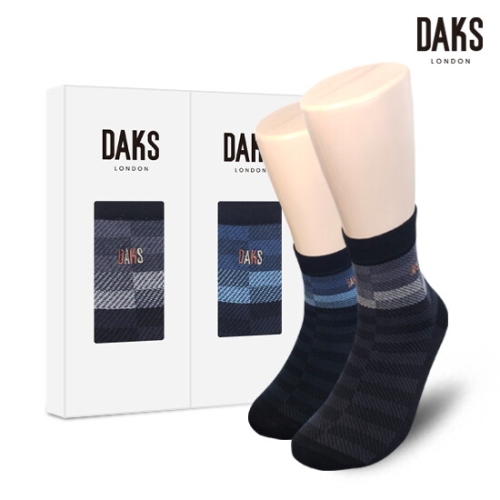 닥스 남성 면후다중목 삼단배색 2족 선물 세트_24810