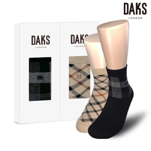 커플 사각라인 닥스체크 2족 선물세트 25342