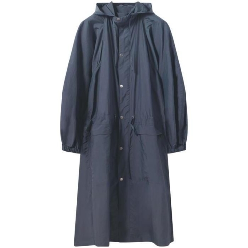 르메르 후드 싱글브레스트 레인코트 navy blue CO1029LF1109