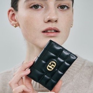 헤지스 블랙 퀼팅 가죽 아코디언 카드지갑 HIHO5E762BK