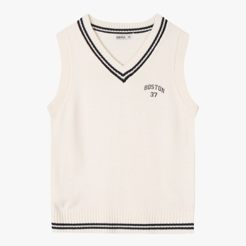 유솔 부산대NC 셔츠와 함께 스쿨룩 완성템_깔끔 단정한 UNI 베이직 베스트 ULVK25151 150 크림