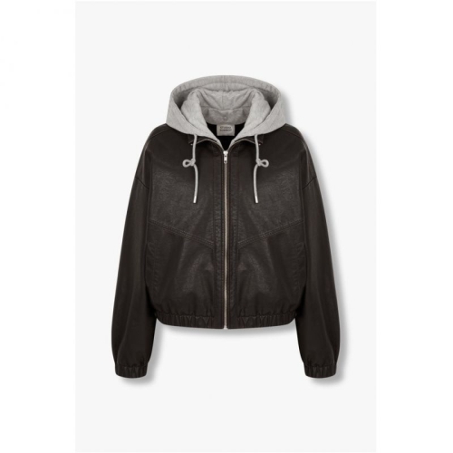 스튜디오톰보이 여성 에코레더 후드탈부착 블루종 점퍼 9175161972