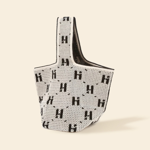 헤지스 아이보리 시그니처 니트 숄더백 L_HIBA5E777BK