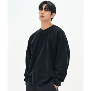 피그먼트 소버먼트 SOVERMENT 460G 컷 헤비 롱 슬리브-워시드 블랙pdHZ-16 109902