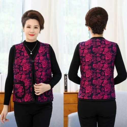 오노마 ONM 겨울 어르신 데일리 할머니 꽃무늬 보온 조끼 누빔 퀼 28466413