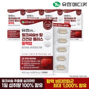 유한메디카 밀크씨슬 엔 탑 간건강 플러스 활력업 600mg 60정
