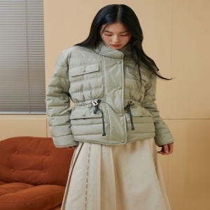 에고이스트 여성 드로우 스트링 퀼티드 경량 구스점퍼 ER1TD101