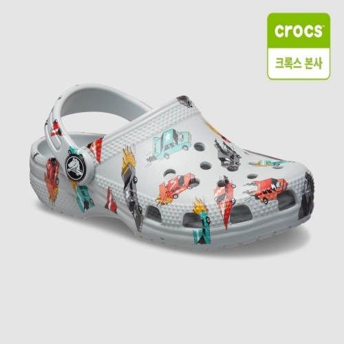 크록스키즈 클래식 레이스 카 그래픽 클로그 토들러 (210992-1NN)