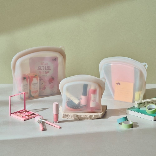 SGC솔루션 글라스락 셰프토프 둥근 실리콘 지퍼백 3종 세트