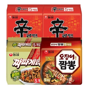 농심  신라면10개 + 짜파게티5개 +오징어짬뽕 5개