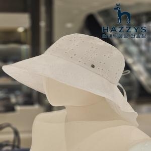 헤지스 화이트 펀칭 리본 장식 버킷햇_HIHE5E110WT