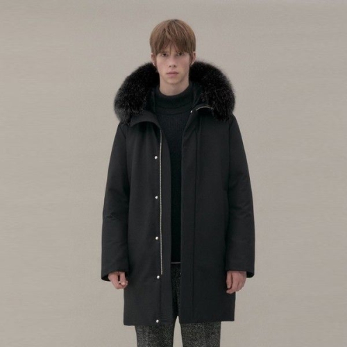 질스튜어트뉴욕 남성 폭스퍼 구스다운 후드점퍼_JNJU4D603BK