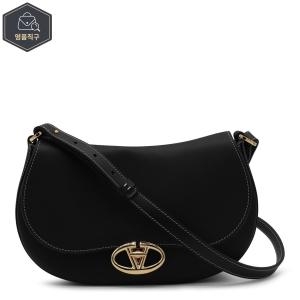 발렌티노 블랙 레더 OVHAL 숄더 백 B0561376692