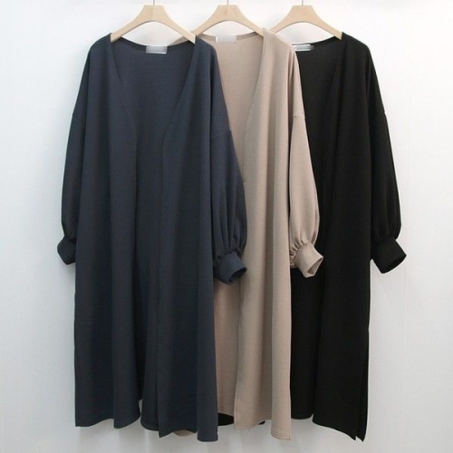 아이우먼 빅사이즈오픈가디건 K232L501 리버플퍼프소매가디건 NO