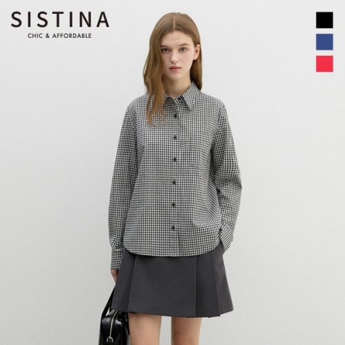 시스티나 코튼 체크 포켓 셔츠_AWWSTP11060