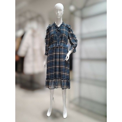 SI 체크 러플 리본포인트 원피스SFOAH2550