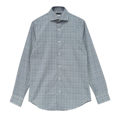 맨잇슈트 그레이컬러 도트패턴 슬림핏 긴팔셔츠 ZEFA70-209