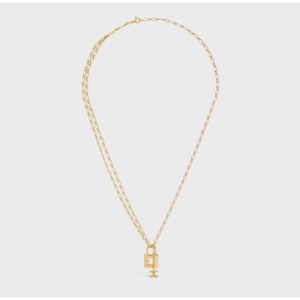 셀린느  A/S가능 트리오페 락 자물쇠 팬던트 체인 목걸이 골드 461HH6BRA