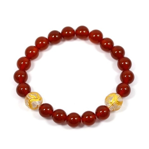 힐링젬  쌍황룡 백수정 카넬리안 원석팔찌 커플팔찌 24R-436